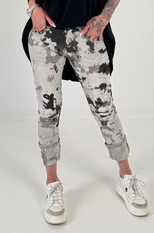 Jeansmodel "Indigo Myth" - grijszwart