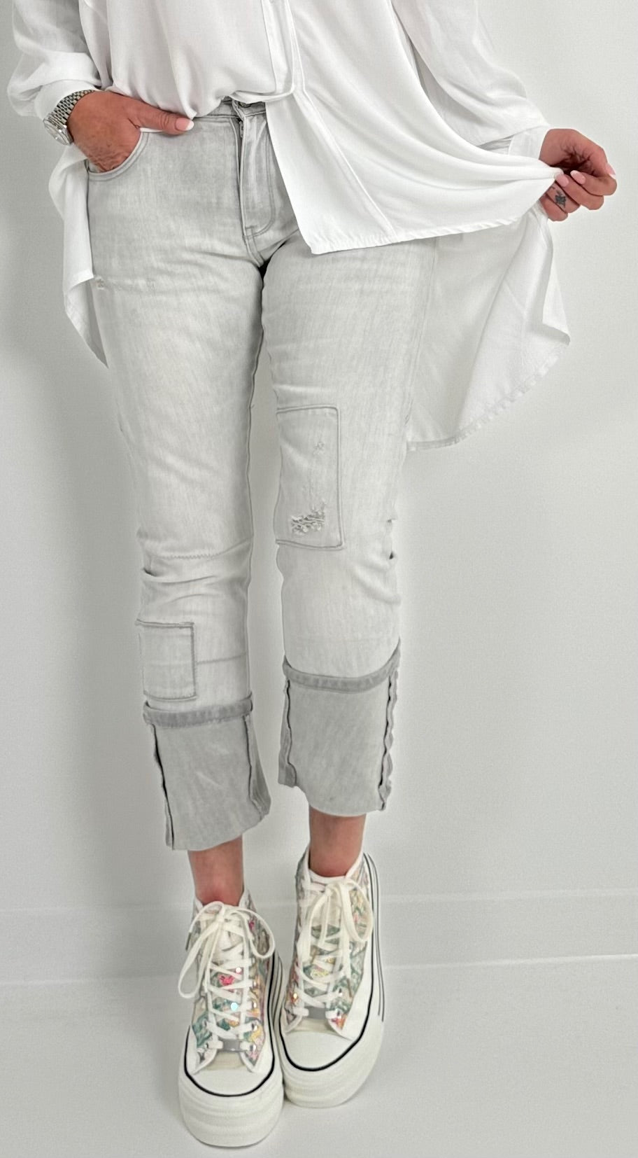 Jeans Hose Modell "Jenny" - hellgrau