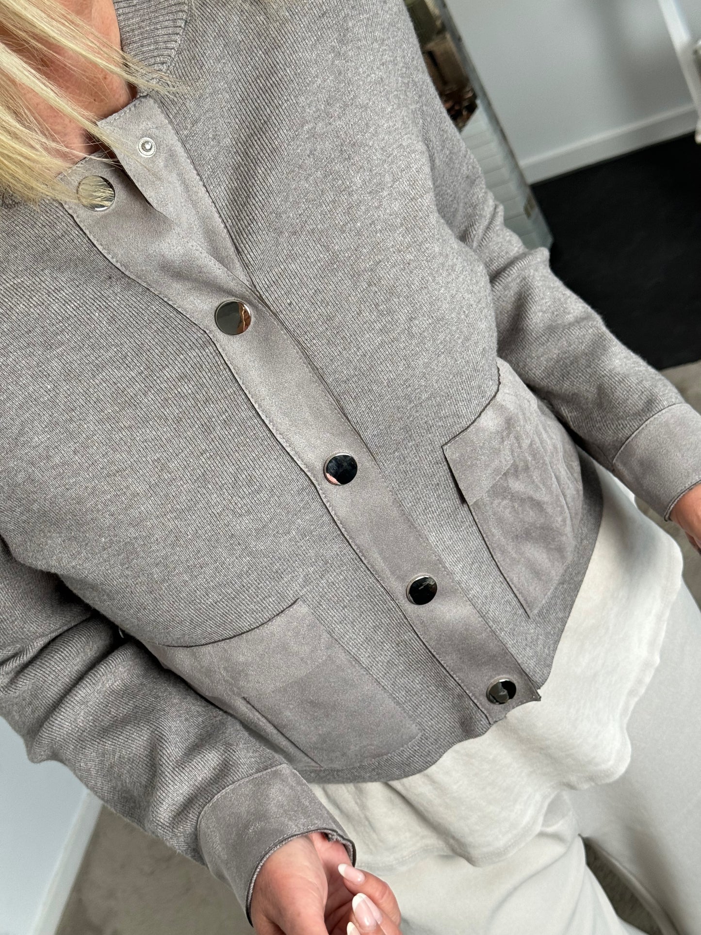 Crop cardigan "Santana" - grey