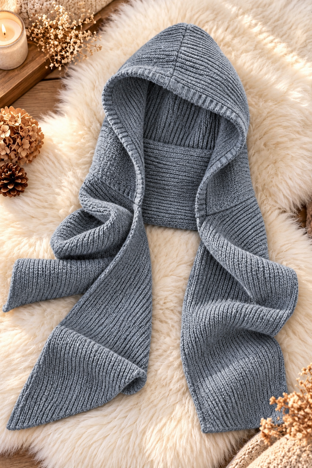 Hooded Scarf - grey